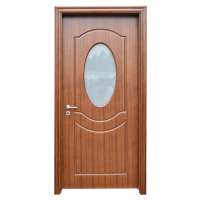 Prettywood Frosted Glass Design Interior Wooden HDF MDF PVC Toilet Bathroom Door Price