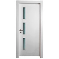 Hot sale glass insert wood interior door wpc door bathroom door