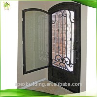 Traditional iron entry door safety door design with grill