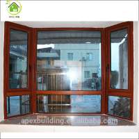 Wood grain aluminum bay window