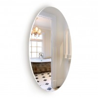 Oval Frameless Wall Mounted Dressing Mirror for Bathroom, Vanity, Bedroom